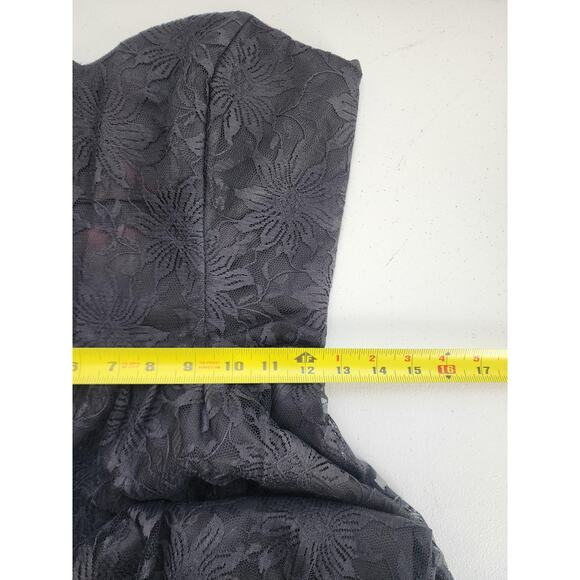 Vintage Jolie Madame Dress Juniors 5 Black Lace Strapless Fit & Flare Whimsygoth - Picture 5 of 10